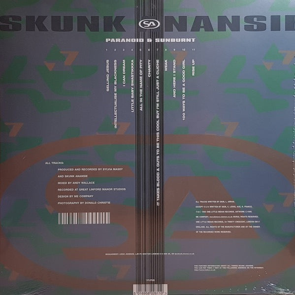 Image of Back Cover of 1334309E: LP - SKUNK ANANSIE, Paranoid and Sunburnt (One Little Indian; TPLP55, UK 2018 Reissue, Inner)   NEW/NEW