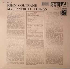 Image of Back Cover of LP - NEW/NEW - JOHN COLTRANE, My Favorite Things (Atlantic; SD 1361, Europe 2014 Reissue, Stereo), , My Favorite Things is jazz musician John Coltrane's seventh studio album, released in March 1961. It was the first album on which Coltrane played soprano saxophone. The record was a huge commercial success. The title track is a modal rendition of "My Favorite Things" from The Sound of Music by Rodgers and Hammerstein. Instead of playing solos over the written chord changes, both Tyner 