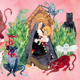 Image of Front Cover of 3324214E: 2xLP - FATHER JOHN MISTY, I Love You, Honeybear (Bella Union; BELLA476V, Europe 2016 Reissue, Pop Up Gatefold, Booklet, Poster, With Activated Midi Player, Tricolour Vinyl, LPs Packaged Outside Gatefold to Avoid Waprping) Very Minor Damage to poster  VG/VG+