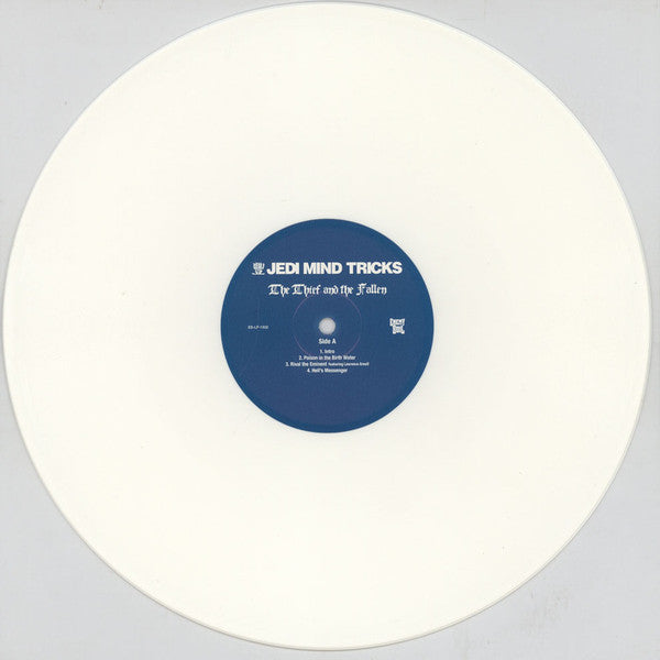 Image of Label Cover of LP - VG+/VG - JEDI MIND TRICKS, The Thief And The Fallen (Enemy Soil; ESLP15021, US 2015, Gatefold, 1 x White Vinyl, 1 x Blue Vinyl), No Insert. Hype stickered shrink,  - 1116360C