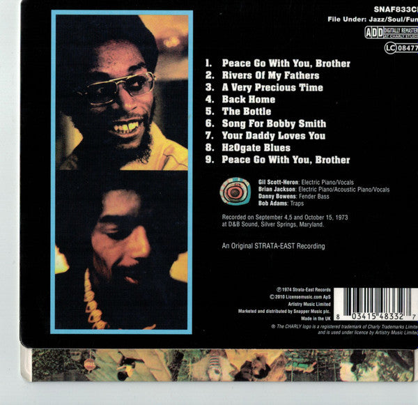 Image of Back Cover of CD - VG+/VG+ - GIL SCOTT-HERON / BRIAN JACKSON, Winter In America (Charly Records; SNAF833CD, UK 2010 Reissue, Super Jewel Case in Outer Card Sleeve), ,  - 4316092C