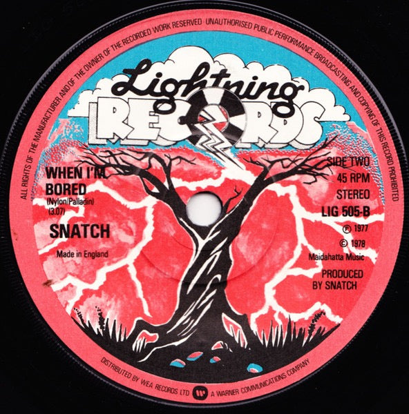 Image of Label Cover of 7" - VG/VG+ - SNATCH, All I Want (Lightning Records; LIG 505, UK 1978, Picture Sleeve With Metallic Print), Edge and Ring Wear,  - 1726317E