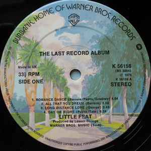 Image of Label Cover of 5114281C: LP - LITTLE FEAT, The Last Record Album (WB Burbank with w Logo on Rim; K 56156, UK 1975)   VG/VG+