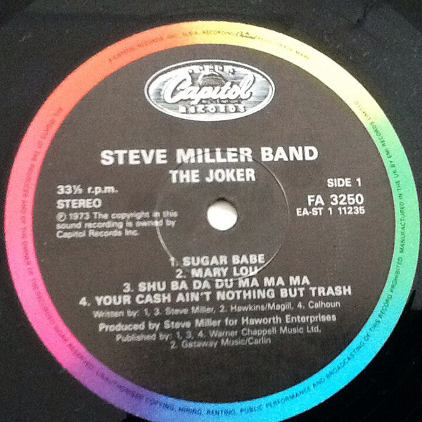 Image of Label Cover of 1544323S: LP - STEVE MILLER BAND, The Joker (Fame; FA 3250, Capitol Records    FA 3250, UK 1980s Reissue, Gatefold)   VG/VG+