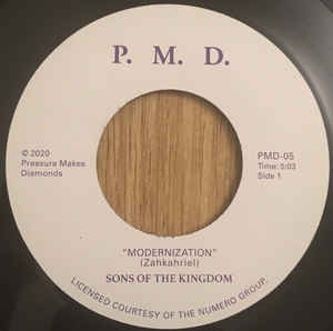 Image of Front Cover of 0924184E: 7" - SONS OF THE KINGDOM, Modernization / Hey There (Pressure Makes Diamonds; PMD05, UK 2020 Reissue, Plain Sleeve) Light marks only.  /VG