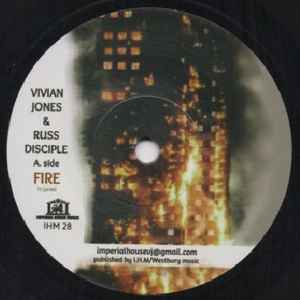 Image of Front Cover of 2914261C: 7" - VIVIAN JONES & RUSS DISCIPLE, Fire (Imperial House Music; IHM 28, UK 2017, Plain Sleeve, Solid Centre) Evidence of old price sticker on label  /VG