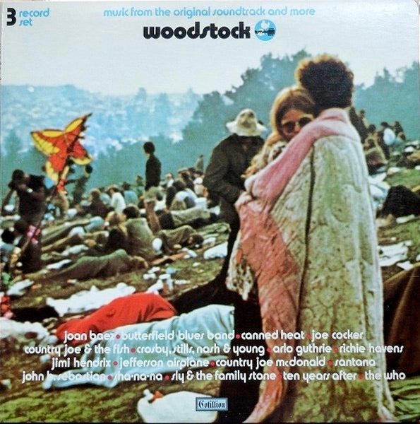 Image of Front Cover of 3xLP - G+/VG - VARIOUS, Woodstock - Music From The Original Soundtrack And More (Cotillion; SD 3-500, US 1970, Triple Gatefold, Presswell Pressing), Hairlines. Large spine tear, heavy edge wear, ring wear.,  - 2546149S