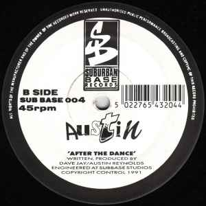 Image of Back Cover of 1524153E: 12" - AUSTIN, I Get High (Munchies Mix) / After The Dance (Suburban Base Records; SUB BASE 004, UK 1991, Plain Sleeve) Light Marks only.  /VG