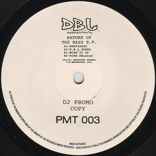 Image of Front Cover of 12" - /VG - D.B.L. PRODUCTIONS, Nature Of The Bass E.P. (PM Recordings (Parliament Music); PMT 003, UK 1992, Plain Sleeve), ,  - 2246225S