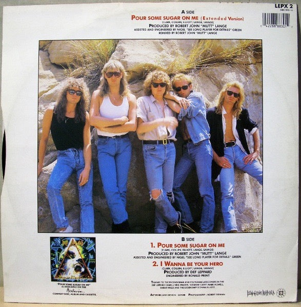 Image of Back Cover of 12" - VG/VG - DEF LEPPARD, Pour Some Sugar On Me (Bludgeon Riffola; LEPX 2, UK & Europe 1987, Picture Sleeve), ,  - 4326049E
