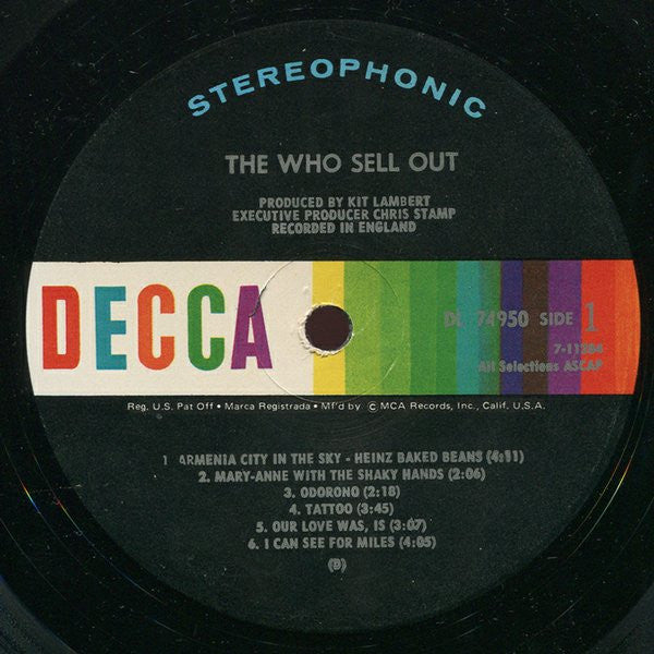 Image of Label Cover of 2924235E: LP - THE WHO, The Who Sell Out (Decca; DL 74950, US 1971 Reissue, Company Inner, Stereo) Strong VG, Cut-out (Corner Cut). Still In Shrinkwrap  VG+/VG