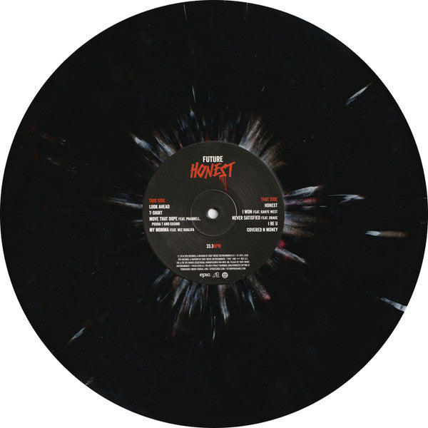 Image of Label Cover of 2xLP - VG+/VG+ - FUTURE, Honest (Legacy; VMP-RH-034, Vinyl Me, Please  � VMP-RH-034, Epic  � VMP-RH-034, US 2020, Debossed Sleeve, 2 Inners, Stencil, Splatter Vinyl, Vinyl Me, Please exclusive pressing comes w/exclusive "I'm Just Being Honest" Stencil), ,  - 4126437E