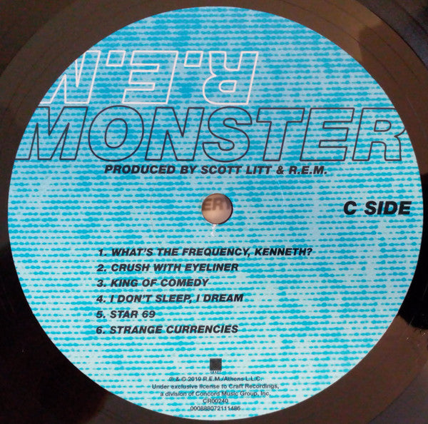 Image of Label Cover of LP - NEW/NEW - R.E.M., Monster (Craft Recordings; 7211148, Europe 2019, Insert, 180 Gram Vinyl), ,  - 1156159S