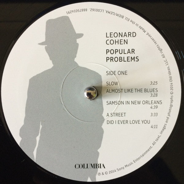 Image of Label Cover of LP - VG+/EX - LEONARD COHEN, Popular Problems (Columbia; 88875014291, Europe 2014, No CD), Stickered Plastic Outer Sleeve,  - 2726153E