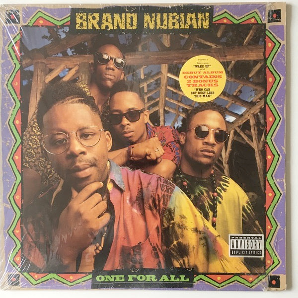 Image of Front Cover of LP - VG/G+ - BRAND NUBIAN, One For All (Elektra; 9 60946-1, US 1990), Lots of lighter marks. Sleeve has edge and spine wear, slightly split at corners, with some creases,  - 1216296C