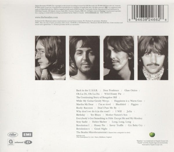 Image of Back Cover of 2xCD - EX/EX - THE BEATLES, The Beatles (Apple Records; 0946 3 82466 2 6, UK 2009 Reissue, Digipak, Booklet & Poster, Mini Poster), ,  - 2836037E
