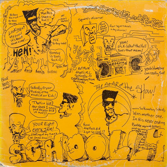 Image of Front Cover of LP - VG+/VG+ - SCHOOLLY D, Schoolly D (Flame; MELTLP1, UK 1986, Picture Sleeve), Light marks. Light ringwear.,  - 2326155E