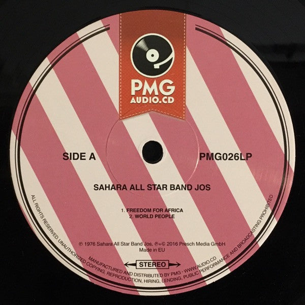 Image of Label Cover of LP - VG+/VG - SAHARA ALL STARS BAND JOS, Sahara All Stars Of Jos (PMG; PMG026LP, Austria 2016 Reissue, Inner), ,  - 3816497C