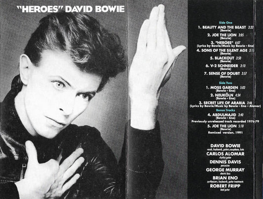 Image of Front Cover of Cassette - VG+/VG+ - DAVID BOWIE, "Heroes" (EMI; TCEMD 1025, UK 1991 Reissue, Remastered), ,  - 2636060E