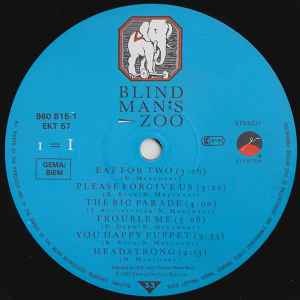 Image of Label Cover of LP - VG+/VG+ - 10,000 MANIACS, Blind Man's Zoo (Elektra; 960 815-1, Europe 1989, Inner & Insert, No Sticker On Sleeve), ,  - 1826065E