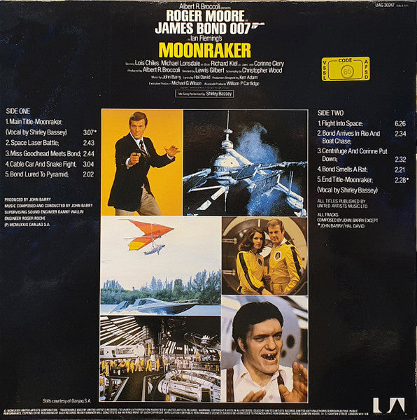 Image of Back Cover of 3724179E: LP - JOHN BARRY, Moonraker - OST (UA; UAG 30247, UK 1979, Laminated Sleeve)   VG/VG