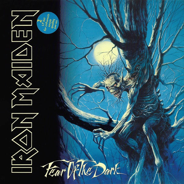 Image of Front Cover of 2xLP - VG/VG - IRON MAIDEN, Fear Of The Dark (EMI; EMD 1032, UK 1992, Gatefold, DRG Inners), Records are strong VG - 8 or 9 light hairlines across the 4 sides. Sleeve has edgewear, creases, indentations. ,  - 2326252E