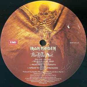 Image of Label Cover of 2xLP - VG/VG - IRON MAIDEN, Fear Of The Dark (EMI; EMD 1032, UK 1992, Gatefold, DRG Inners), Records are strong VG - 8 or 9 light hairlines across the 4 sides. Sleeve has edgewear, creases, indentations. ,  - 2326252E