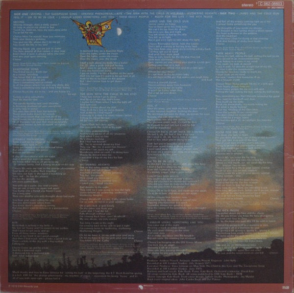 Image of Back Cover of LP - VG/G - KATE BUSH, The Kick Inside (EMI; 7C 062-06603, Sweden 1978, Non Laminated Sleeve. No Black Line Border on Front Sleeve.), Small split on spine.,  - 2616337C