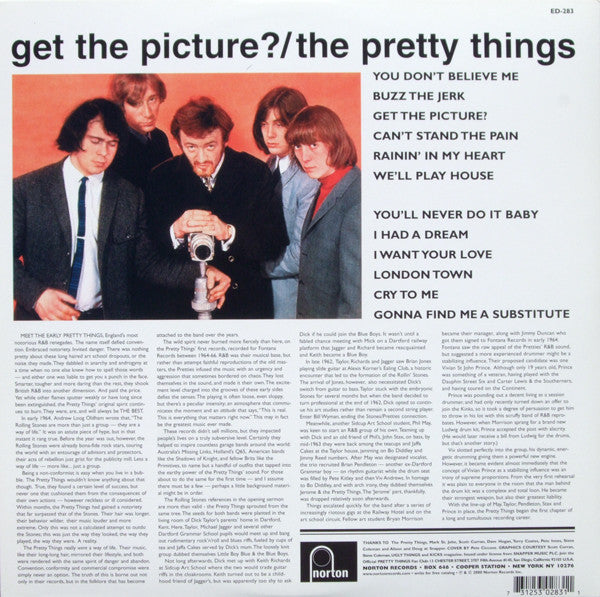 Image of Back Cover of LP - VG+/EX - THE PRETTY THINGS, Get The Picture? (Norton Records; ED-283, US 2000 Reissue, Gatefold, Mono, 180 Gram Vinyl), Corner Bump,  - 3526341E