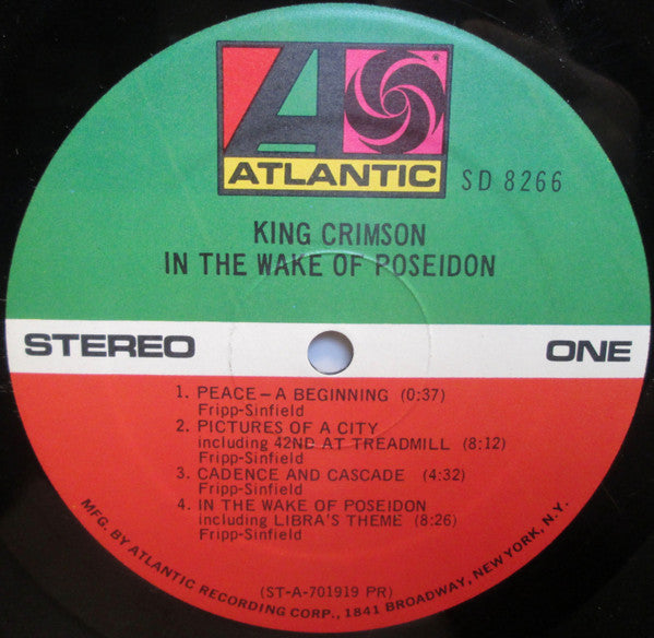 Image of Label Cover of LP - VG/G - KING CRIMSON, In The Wake Of Poseidon (Atlantic; SD 8266, US 1970, Gatefold), Lots of surface marks and hairlines, Edge wear to sleeve,  - 2216087C