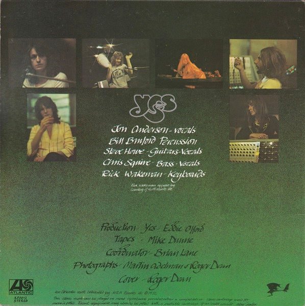 Image of Back Cover of LP - VG/VG+ - YES, Close To The Edge (Atlantic Orange & Green - With W Logo On Label Rim; K 50012, UK 1975 Reissue, Gatefold, White Lyric Inner), ,  - 2626240E