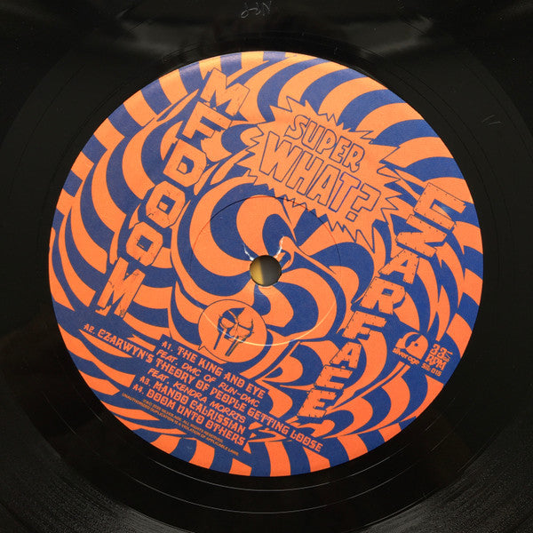 Image of Label Cover of LP - NEW/NEW - CZARFACE, MF DOOM, Super What? (Silver Age; SIL015LP, US 2021), , The icon MF Doom unleashes his wizardry and wordplay throughout the record, while Czarface (bolstered by the legendary Wu-Tang Clan's Inspectah Deck and Esoteric) slash through each of the Czar-Keys' produced tracks as the team raises the bar on their previous LP, Czarface meets Metalface. Featuring golden-age superhero DMC (of Run DMC) and Hieroglyphics' leader Del The Funky Homosapien, with art by long