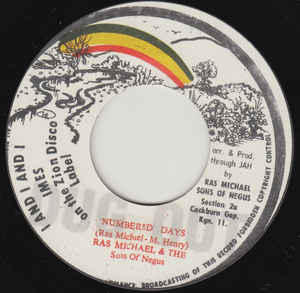 Image of Front Cover of 7" - /EX - RAS MICHAEL & THE SONS OF NEGUS, Numbered Days (Dug Out; , UK 2016 Reissue), ,  - 4016457C