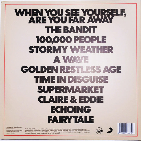 Image of Back Cover of 5045230S: 2xLP - KINGS OF LEON, When You See Yourself (RCA; 19439-74687-1, Europe 2021, Gatefold, 2 Inners & Booket, 180 Gram Vinyl)   VG+/VG+