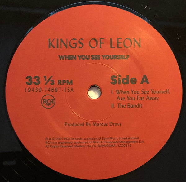 Image of Label Cover of 5045230S: 2xLP - KINGS OF LEON, When You See Yourself (RCA; 19439-74687-1, Europe 2021, Gatefold, 2 Inners & Booket, 180 Gram Vinyl)   VG+/VG+