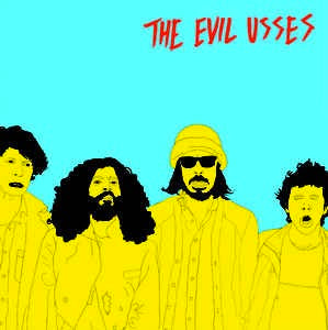 Image of Front Cover of 2724122E: LP - THE EVIL USSES, The Evil Usses (Stolen Body Records; SBR020, UK 2015, Blue And Yellow Marbled Vinyl.)   VG+/EX