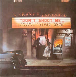 Image of Front Cover of 1225561E: LP - ELTON JOHN, Don't Shoot Me I'm Only The Piano Player (DJM Records; DJLPH 427, UK 1972, Laminated Gatefold Sleeve, Booklet, Translucent Red Under Strong Light A3/ B3)   VG/VG
