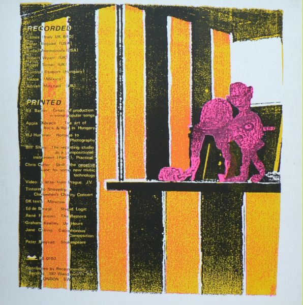 Image of Back Cover of LP - VG/VG+ - VARIOUS, Re Records Quarterly Vol 1, No 3 (Re; Re00103, UK 1986, Booklet, Obi), Sticker Residue on Sleeve,  - 2326134E