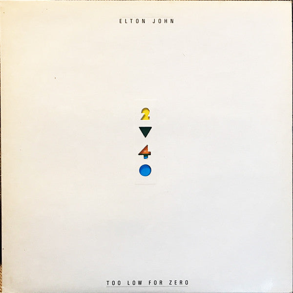 Image of Front Cover of LP - VG/VG+ - ELTON JOHN, Too Low For Zero (The Rocket Record Company; HIS PD 24, UK 1983, Non-Stickered, Die Cut Sleeve, Inner), Gold Promo Stamp On Rear Sleeve,  - 4426088E