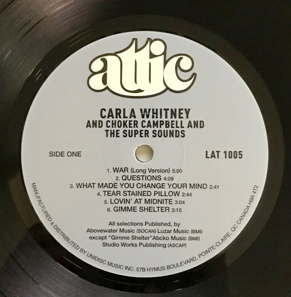 Image of Label Cover of LP - EX/VG - CARLA WHITNEY & CHOKER CAMPBELL & THE SUPER SOUNDS, Carla Whitney (Unidisc; LAT-1005, Europe 2021 Reissue, Record Store Day June Drop 2021), Opened instore but disc has storage marks. Sleeve still in shrink.,  - 4116403C