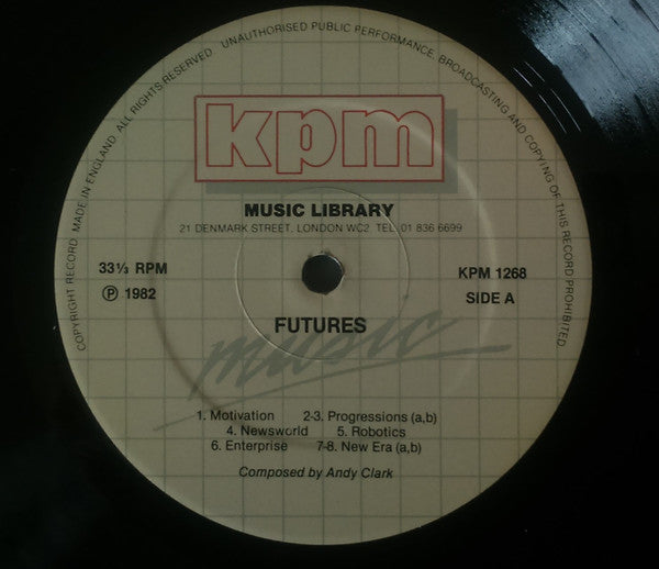 Image of Label Cover of LP - VG/VG+ - ANDY CLARK / SIMON JEFFERIS, Futures (KPM Music; KPM 1268, UK 1982), ,  - 3946088S