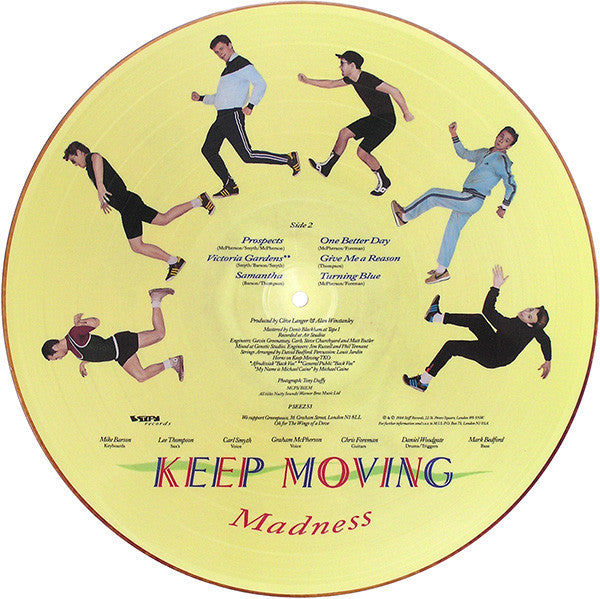 Image of Back Cover of LP - /VG+ - MADNESS, Keep Moving (Stiff Records; P SEEZ 53, UK 1984, Picture Disc), NOT in original stickered clear plastic sleeve,  - 5045382S