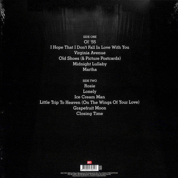 Image of Back Cover of LP - VG+/VG+ - TOM WAITS, Closing Time (Anti-; 7565-1, Europe 2018 Reissue, Inner, 180 Gram Vinyl), ,  - 3946006S