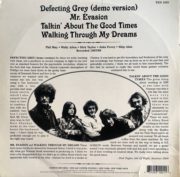 Image of Back Cover of 10" LP - EX/EX - THE PRETTY THINGS, Defecting Grey (Norton Records; TED 1001, US 2000, Picture Sleeve), Opened Instore, Still In Shrinkwrap,  - 3626214E