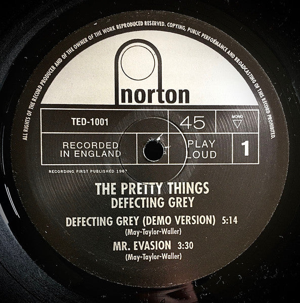 Image of Label Cover of 10" LP - EX/EX - THE PRETTY THINGS, Defecting Grey (Norton Records; TED 1001, US 2000, Picture Sleeve), Opened Instore, Still In Shrinkwrap,  - 3626214E
