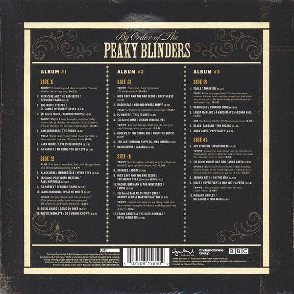 Image of Back Cover of 3624159E: 3xLP - VARIOUS, Peaky Blinders (The Official Soundtrack) (UMC; 0815650, Europe 2019, Gatefold, 3 Inners)   VG+/VG+