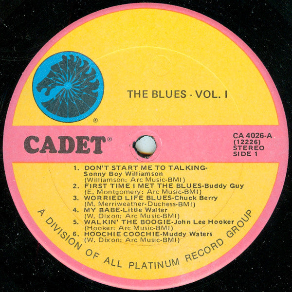 Image of Label Cover of LP - VG+/VG+ - VARIOUS, The Blues - Volume 1 (Cadet; CA 4026, US 1984 Reissue), Cut-out (Notched),  - 2926189E