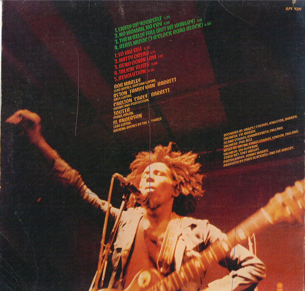 Image of Back Cover of LP - VG+/VG+ - BOB MARLEY & THE WAILERS, Natty Dread (Island Records; ILPS 9281, UK 1974, Inner With Square Corners), Light lines only.,  - 2316137C