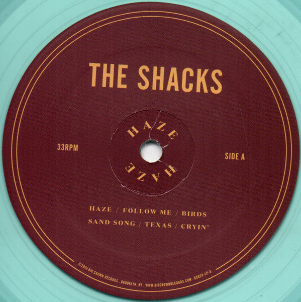 Image of Label Cover of 1724096E: LP - THE SHACKS, Haze (Big Crown Records  ; BC020-LP, US 2018, Coke Clear Vinyl) Stickered Plastic Outer Sleeve  EX/EX