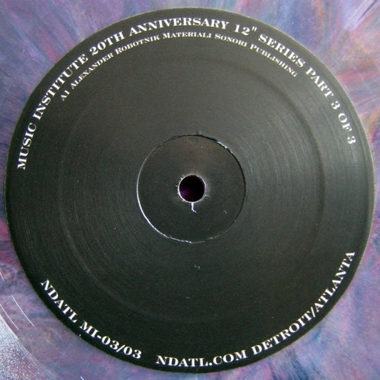 Image of Front Cover of 5045117S: 12" - VARIOUS, Music Institute 20th Anniversary (Pt 3 Of 3) (NDATL Muzik  ; NDATL MI-03/3, US 2011, Plain Sleeve, Marble Vinyl) splatter vinyl/lavender  /VG+